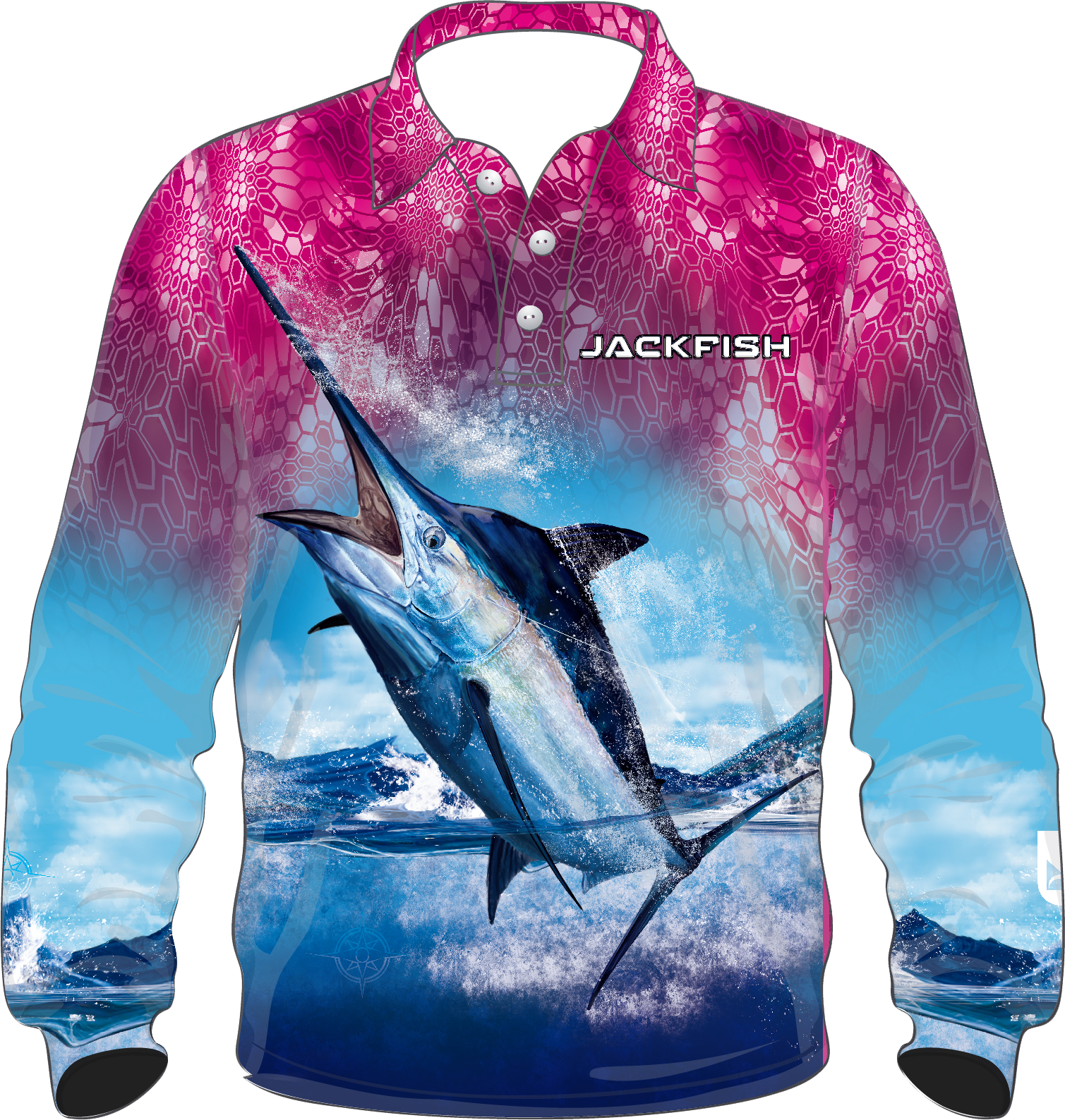 Marlin Pink Long Sleeve Fishing Shirt Youth